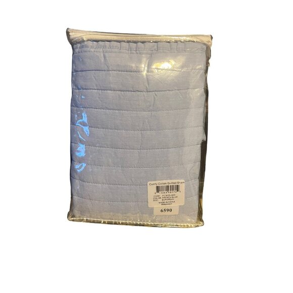 New Pine Cone Hill Sham European Comfy Cotton Quilted Annie Selke French Blue - Picture 3 of 3